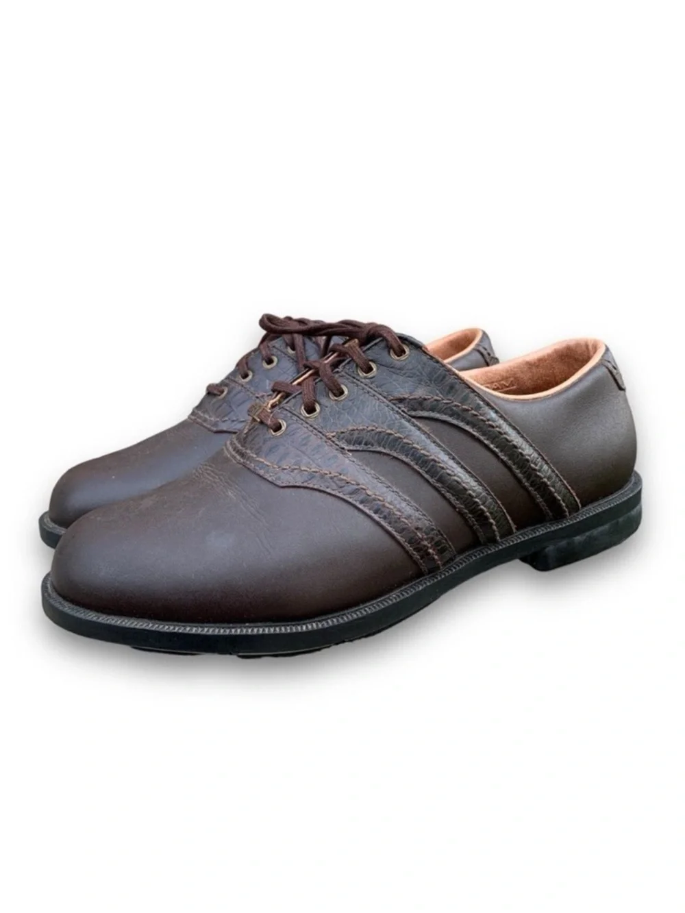 Adidas Traxion Tour Golf Shoes Soft Spike Gator Alligator Brown Men’s size 8